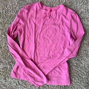 Skims Cotton Jersey long sleeve shirt hot pink size small